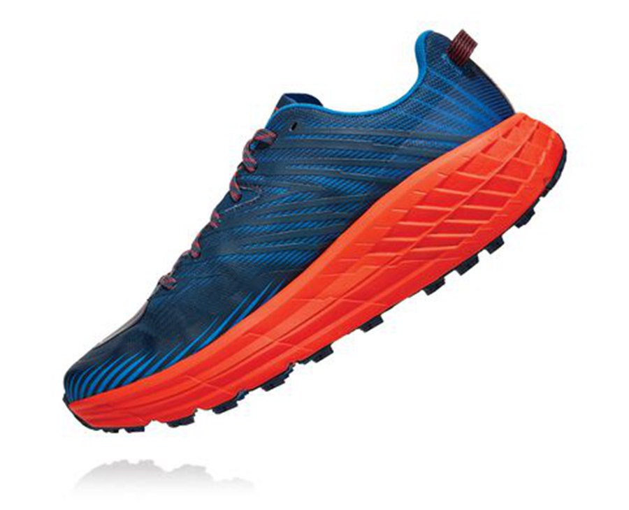 Chaussure Trail Hoka One One Speedgoat 4 Homme - Bleu/Rouge - YXP-320489